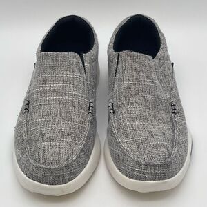 ORTHOCOMFOOT Boat Shoes Mens Size 12 Heather Gray Slip-On Loafers Comfort Canvas